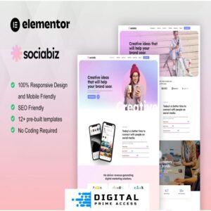 SociaBiz - Digital Marketing Agency Elementor Pro Template Kit Theme