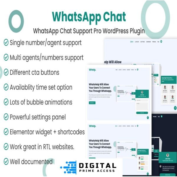 WhatsApp Chat Support Pro WordPress Plugin