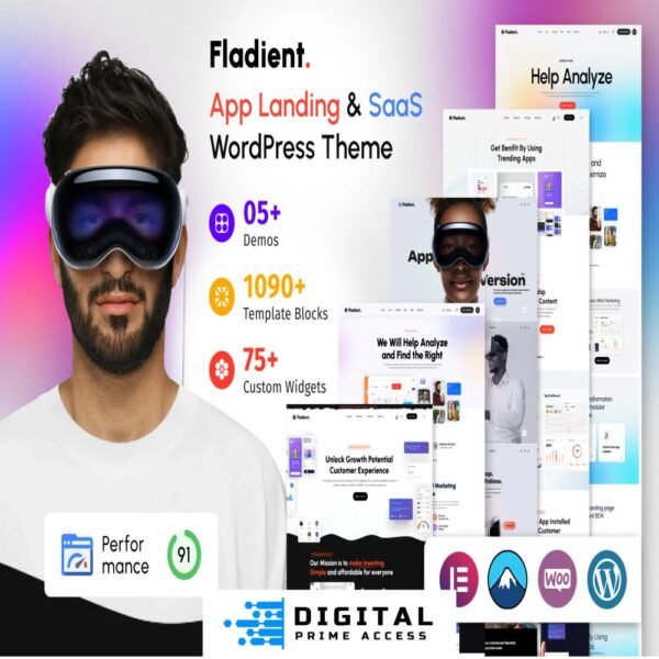 Fladient - App Landing Page & SaaS WordPress Theme